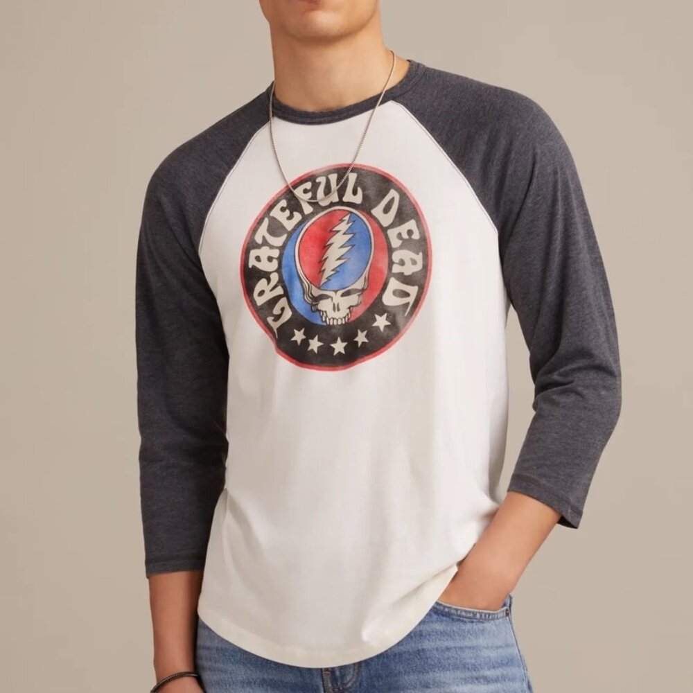 Lucky Brand- Men's Grateful Dead Baseball Tee - Large